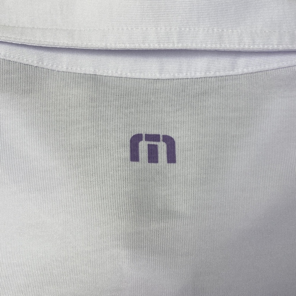 Travis Mathew White and Purple Polo Shirt - Picture 7 of 7